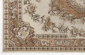 Beige Over Dyed Vintage Rug 6'2'' x 9'10'' ft 187 x 300 cm