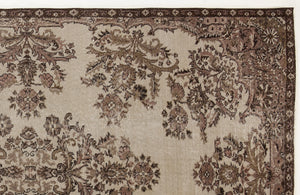 Beige Over Dyed Vintage Rug 5'4'' x 8'12'' ft 162 x 274 cm