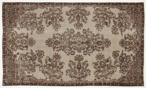 Beige Over Dyed Vintage Rug 5'4'' x 8'12'' ft 162 x 274 cm