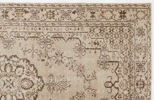 Beige Over Dyed Vintage Rug 4'12'' x 9'2'' ft 152 x 280 cm