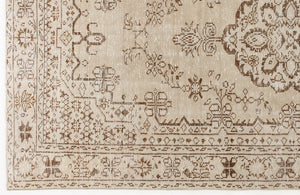 Beige Over Dyed Vintage Rug 4'12'' x 9'2'' ft 152 x 280 cm