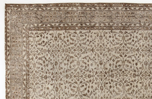 Beige Over Dyed Vintage Rug 5'10'' x 8'12'' ft 179 x 274 cm