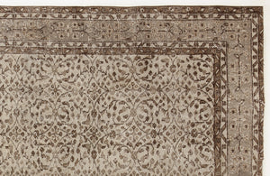 Beige Over Dyed Vintage Rug 5'10'' x 8'12'' ft 179 x 274 cm