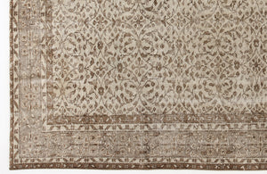 Beige Over Dyed Vintage Rug 5'10'' x 8'12'' ft 179 x 274 cm