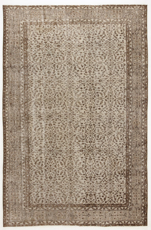Beige Over Dyed Vintage Rug 5'10'' x 8'12'' ft 179 x 274 cm