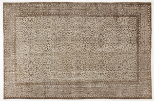 Beige Over Dyed Vintage Rug 5'10'' x 8'12'' ft 179 x 274 cm