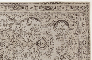 Beige Over Dyed Vintage Rug 4'10'' x 8'11'' ft 147 x 273 cm