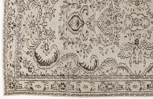 Beige Over Dyed Vintage Rug 4'10'' x 8'11'' ft 147 x 273 cm