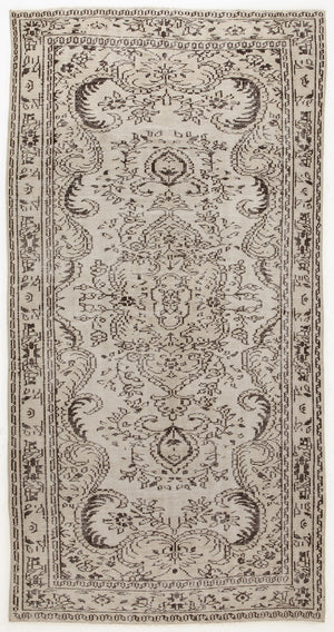 Beige Over Dyed Vintage Rug 4'10'' x 8'11'' ft 147 x 273 cm