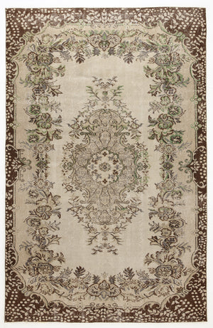 Beige Over Dyed Vintage Rug 5'5'' x 8'9'' ft 166 x 266 cm