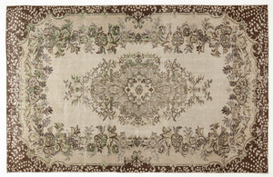 Beige Over Dyed Vintage Rug 5'5'' x 8'9'' ft 166 x 266 cm
