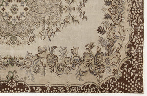 Beige Over Dyed Vintage Rug 5'5'' x 8'9'' ft 166 x 266 cm