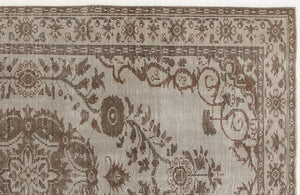 Beige Over Dyed Vintage Rug 5'3'' x 8'10'' ft 159 x 268 cm