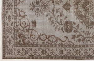 Beige Over Dyed Vintage Rug 5'3'' x 8'10'' ft 159 x 268 cm