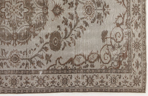 Beige Over Dyed Vintage Rug 5'3'' x 8'10'' ft 159 x 268 cm