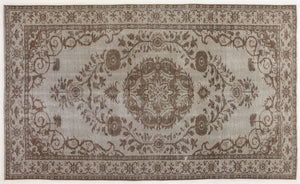 Beige Over Dyed Vintage Rug 5'3'' x 8'10'' ft 159 x 268 cm