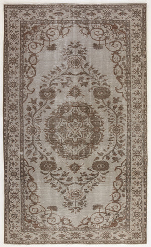 Beige Over Dyed Vintage Rug 5'3'' x 8'10'' ft 159 x 268 cm