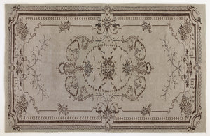 Beige Over Dyed Vintage Rug 5'7'' x 8'12'' ft 171 x 274 cm