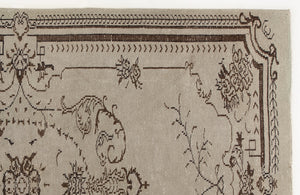 Beige Over Dyed Vintage Rug 5'7'' x 8'12'' ft 171 x 274 cm