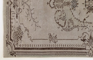 Beige Over Dyed Vintage Rug 5'7'' x 8'12'' ft 171 x 274 cm