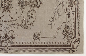 Beige Over Dyed Vintage Rug 5'7'' x 8'12'' ft 171 x 274 cm