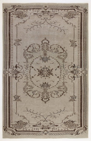 Beige Over Dyed Vintage Rug 5'7'' x 8'12'' ft 171 x 274 cm