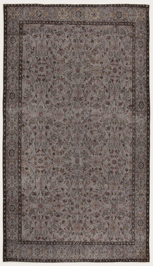 Gray Over Dyed Vintage Rug 5'7'' x 9'10'' ft 171 x 300 cm