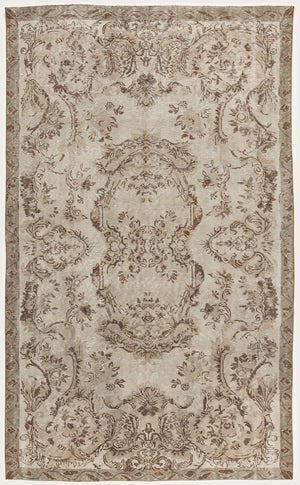 Beige Over Dyed Vintage Rug 5'3'' x 8'9'' ft 161 x 266 cm