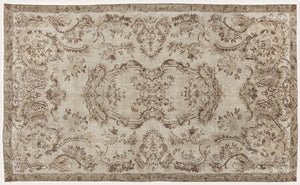 Beige Over Dyed Vintage Rug 5'3'' x 8'9'' ft 161 x 266 cm