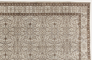 Beige Over Dyed Vintage Rug 4'11'' x 9'0'' ft 149 x 275 cm