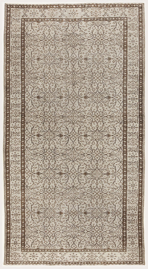 Beige Over Dyed Vintage Rug 4'11'' x 9'0'' ft 149 x 275 cm