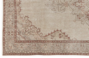 Beige Over Dyed Vintage Rug 5'5'' x 8'11'' ft 165 x 271 cm