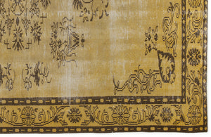 Yellow Over Dyed Vintage Rug 5'10'' x 8'11'' ft 178 x 271 cm