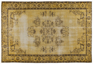 Yellow Over Dyed Vintage Rug 5'10'' x 8'11'' ft 178 x 271 cm