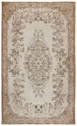 Beige Over Dyed Vintage Rug 6'1'' x 9'10'' ft 186 x 300 cm