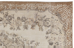 Beige Over Dyed Vintage Rug 6'1'' x 9'10'' ft 186 x 300 cm