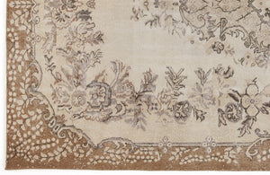 Beige Over Dyed Vintage Rug 6'1'' x 9'10'' ft 186 x 300 cm