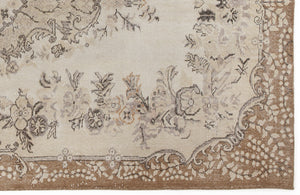 Beige Over Dyed Vintage Rug 6'1'' x 9'10'' ft 186 x 300 cm