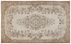 Beige Over Dyed Vintage Rug 6'1'' x 9'10'' ft 186 x 300 cm