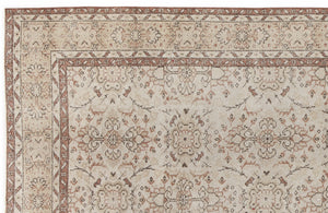 Beige Over Dyed Vintage Rug 5'8'' x 9'5'' ft 172 x 287 cm