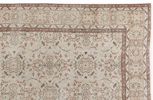 Beige Over Dyed Vintage Rug 5'8'' x 9'5'' ft 172 x 287 cm