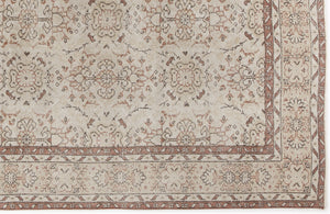 Beige Over Dyed Vintage Rug 5'8'' x 9'5'' ft 172 x 287 cm