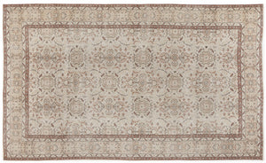 Beige Over Dyed Vintage Rug 5'8'' x 9'5'' ft 172 x 287 cm