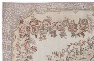 Beige Over Dyed Vintage Rug 5'7'' x 9'5'' ft 171 x 287 cm