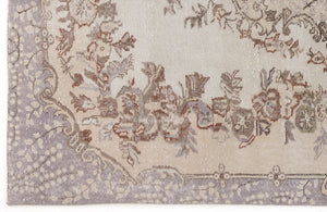 Beige Over Dyed Vintage Rug 5'7'' x 9'5'' ft 171 x 287 cm