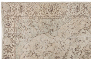 Beige Over Dyed Vintage Rug 5'5'' x 8'8'' ft 164 x 263 cm