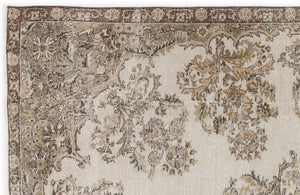 Beige Over Dyed Vintage Rug 6'5'' x 9'7'' ft 195 x 293 cm