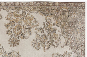 Beige Over Dyed Vintage Rug 6'5'' x 9'7'' ft 195 x 293 cm