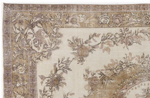 Beige Over Dyed Vintage Rug 5'10'' x 9'9'' ft 177 x 297 cm