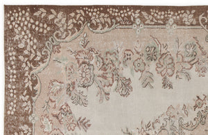 Beige Over Dyed Vintage Rug 6'2'' x 9'5'' ft 188 x 287 cm
